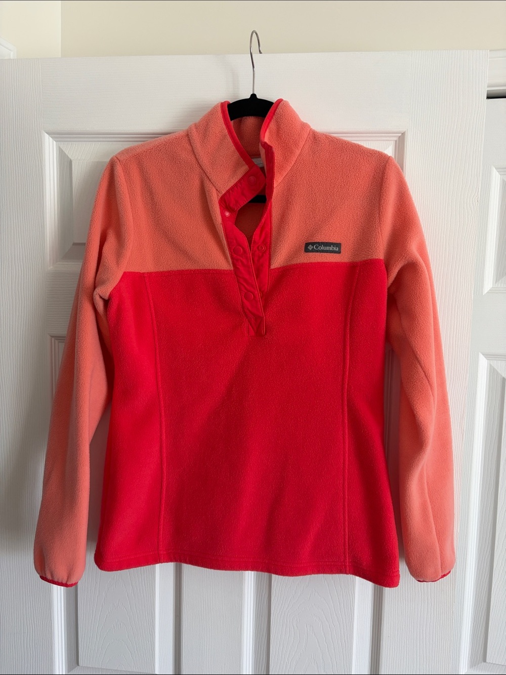 Columbia Women's Two-Tone Coral and Hot Pink Fleece Pullover
